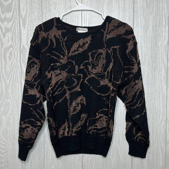 Campus casuals wool blend‎ black and knit sweater size small - Picture 1 of 5